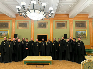 Встреча председателя Синодального миссионерского отдела Русской Православной Церкви архиепископа Зеленоградского Саввы с белорусской делегацией руководителей миссионерских епархиальных отделов