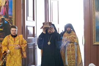 В Юровичский монастырь доставлен ковчег с частицей мощей преподобной Евфросинии Полоцкой