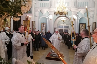 В канун праздника Крещения Господня правящий архиерей совершил Всенощное бдение в кафедральном соборе г. Мозыря