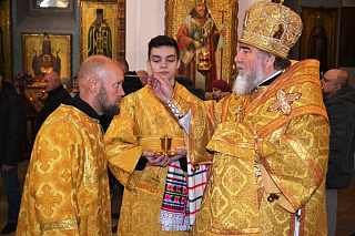  Епископ Леонид совершил Всенощное бдение в канун Недели 23-й по Пятидесятнице в кафедральном соборе г. Мозыря
