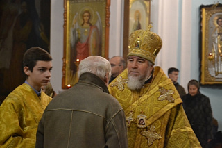 В канун Недели 21-й по Пятидесятнице правящий архиерей совершил Всенощное бдение в кафедральном соборе г. Мозыря